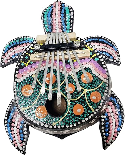 Miniatura 5 de Turtle Kalimba - Cuerpo de cáscara de coco amplifica el sonido, púas de acero, sonido resonante, increíbles notas musicales claras, tonos relajantes