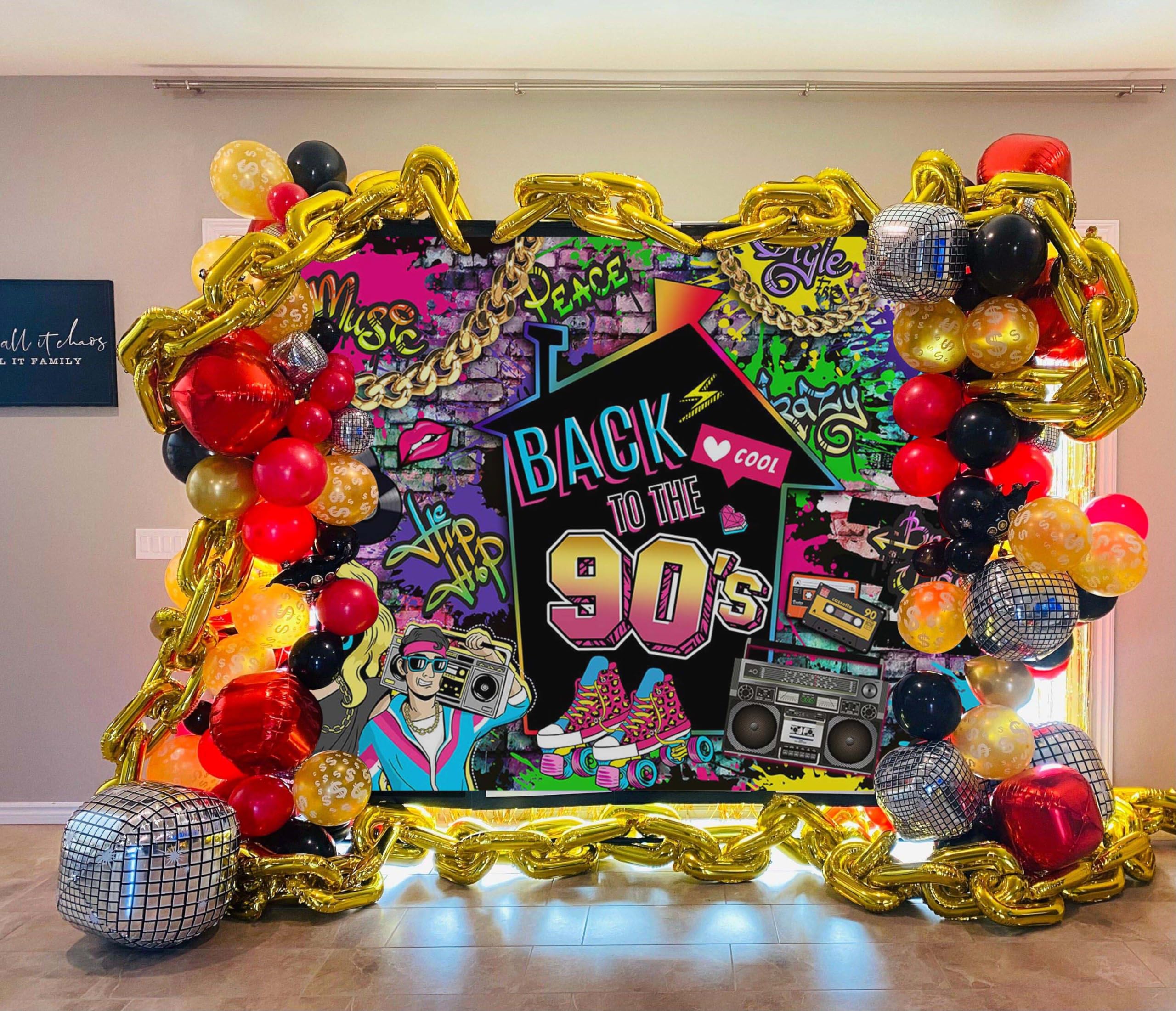 Mocsicka Back to The 90s Backdrop 90s Retro Fashion Party