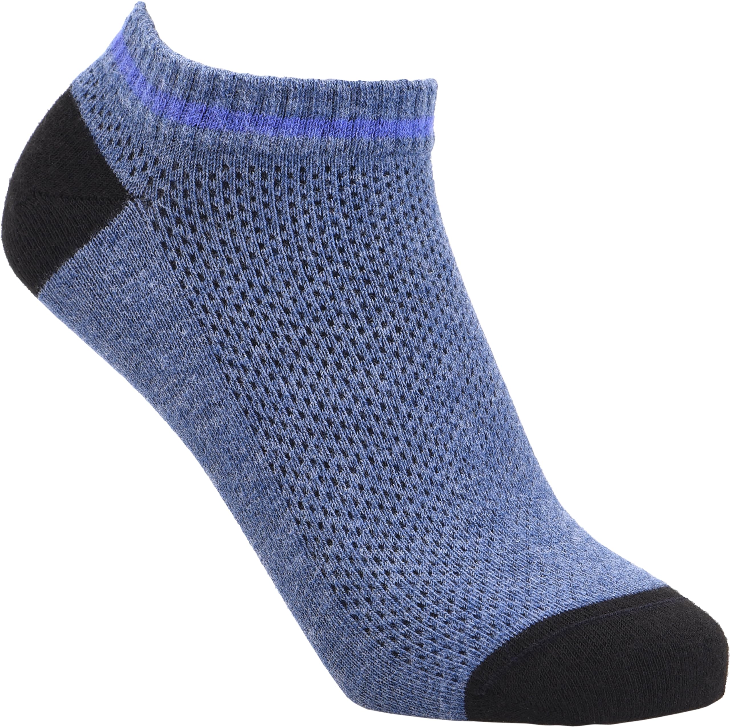 Cosyfeet Women's Blue Extra Roomy Coolmax® Seam‑Free Trainer Socks - M
