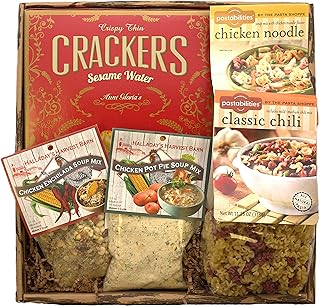 Gift Basket Village Get Well Soup Gift Basket – Includes Chicken Noodle, Chili, Chicken Pot Pie, & Enchilada Soup Mixes with Crackers, Ideal for Thank You Gifts or Bosses Day Gifts for Women