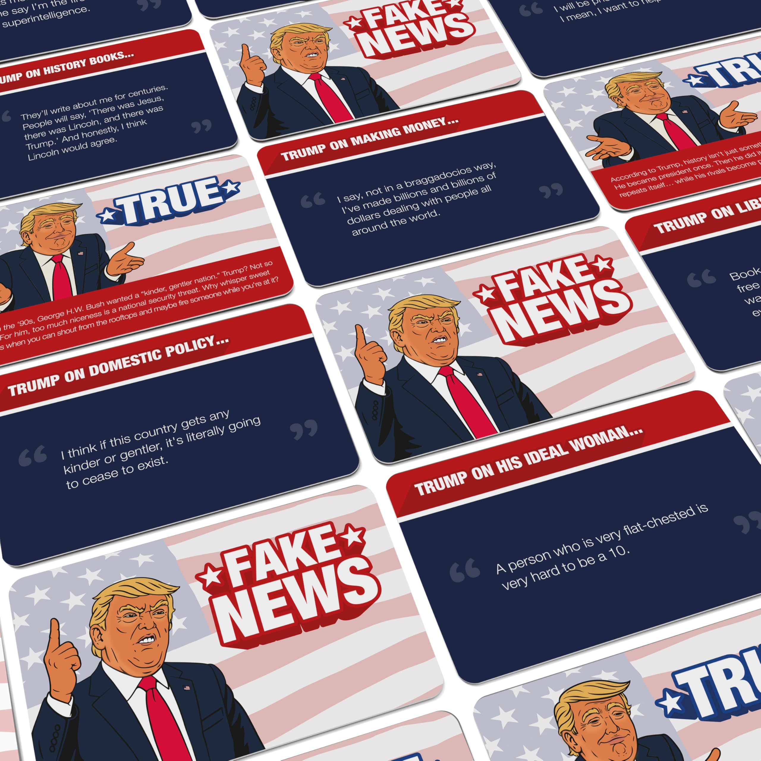 Trump News Game 2, The Fake News Party Game for Adults, 56 Real or Fake Trump Quotes - Image 4