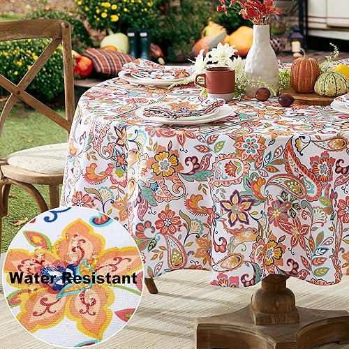 Miniatura 6 de Newbridge Servilletas cuadradas de tela, diseño bohemio de cachemira coral, juego de 8 servilletas, resistentes a las manchas y al agua, servilletas