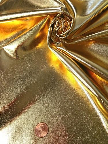 Miniatura 3 de The Yard - Tela de elastano de poliéster elástico metálico brillante en toda la superficie (dorado)