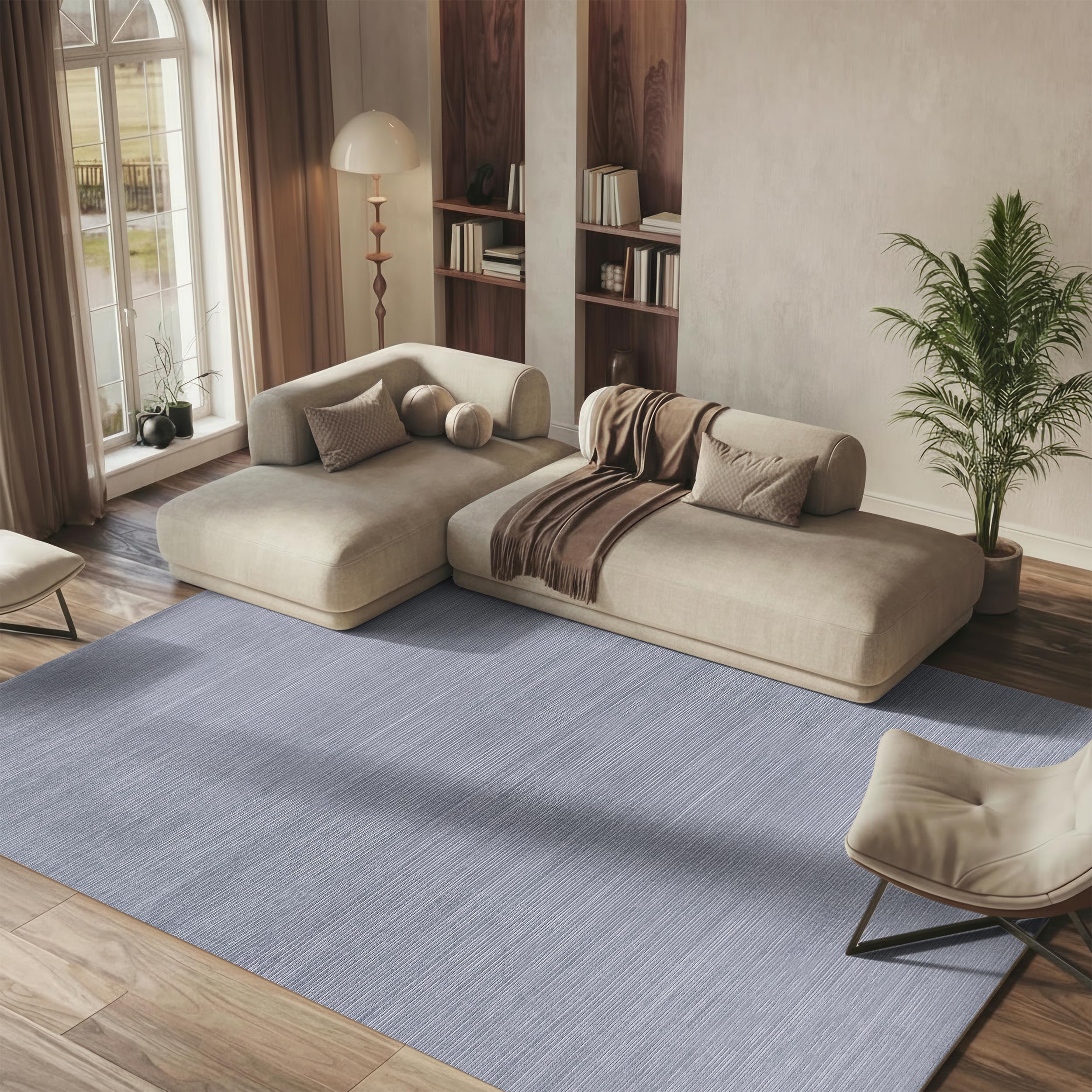 SAFAVIEH Area Rug 8x10 - Vision Collection - Large - Silver, Modern Ombre Design, Non-Shedding & Easy to Clean, Ideal for Living Room, Bedroom, Dining