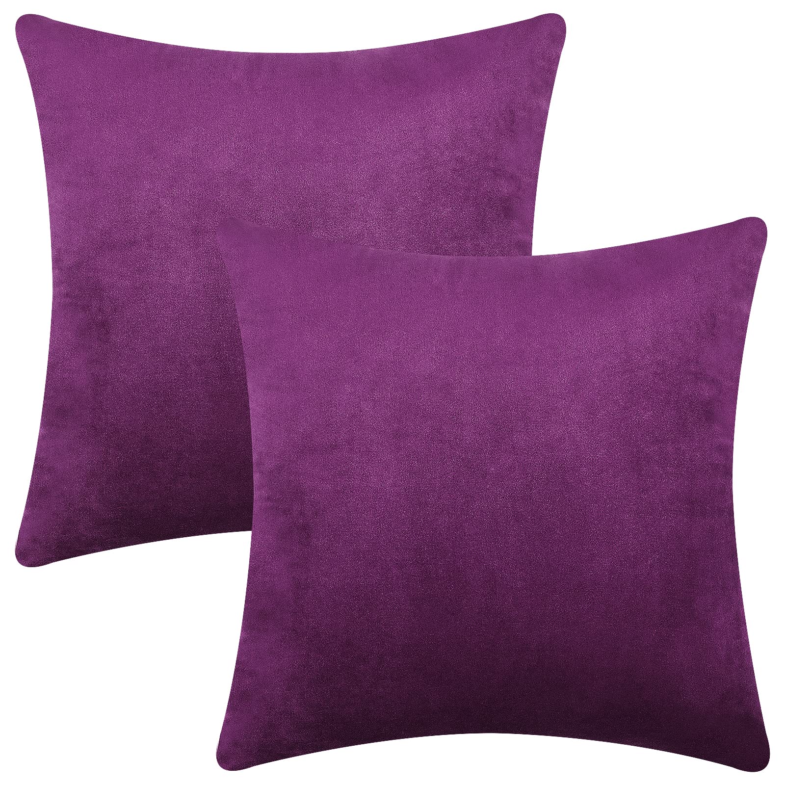 Photo 1 of Yastouay 2 Pack Throw Pillow Covers, Eggplant Purple Decorative Pillow Covers, Solid Sofa Pillows, Soft Velvet Pillow Case, Square Accent Cushion Covers for Sofa Couch Bed Chair, 20 x 20 Inches Eggplant Purple 20" x 20"