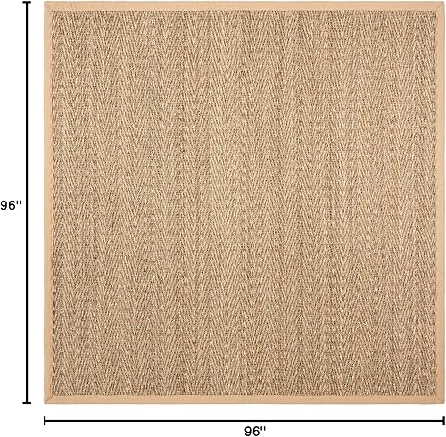 Miniatura 295 de Safavieh Colección de fibra natural NF115P - Alfombra (fibra natural), color gris, Fibras naturales beige, (Natural/Beige),Natural/Negro,Natural