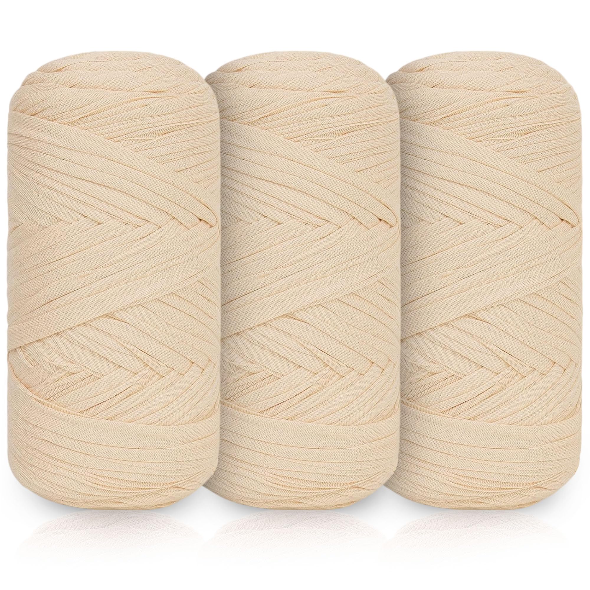 Yarnger Tshirt Yarn for Crocheting, 3x200g Chunky T Shirt Fabric Yarn
