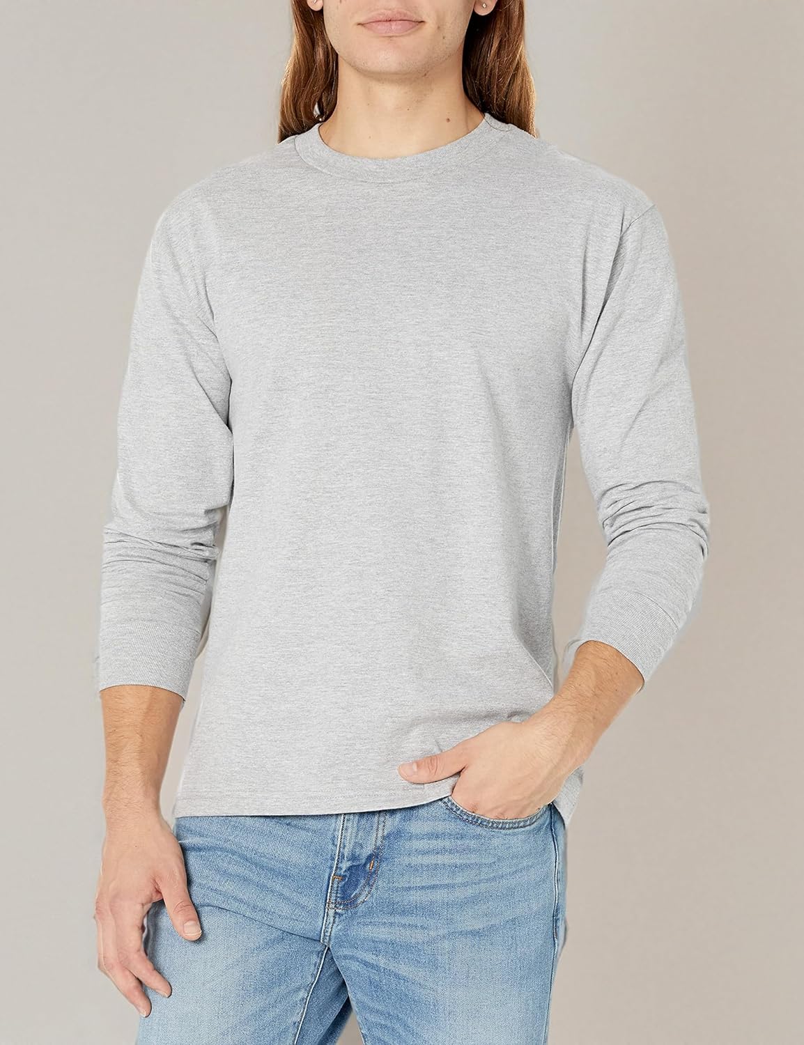 Hanes Men's Beefy Long Sleeve Shirt, 1 or 2 Pack - Image 6