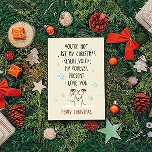 Funny Christmas Cards Partner, Hilarious Christmas Card Husband Wife, Humor Christmas Card Gift Boyfriend Girlfriend, Romantic Christmas Card Xmas Card Love Cards for Couples, Merry Christmas card