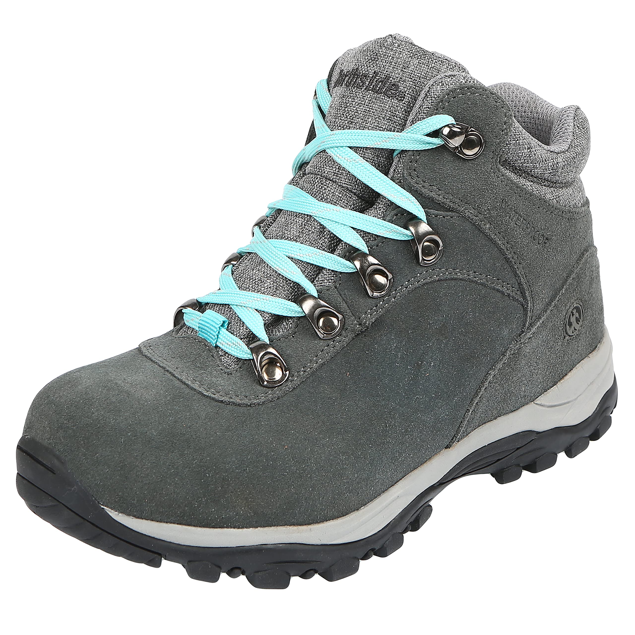 Northside Women's Apex Trek Hiking Boot, Gray/Aqua, 8.5