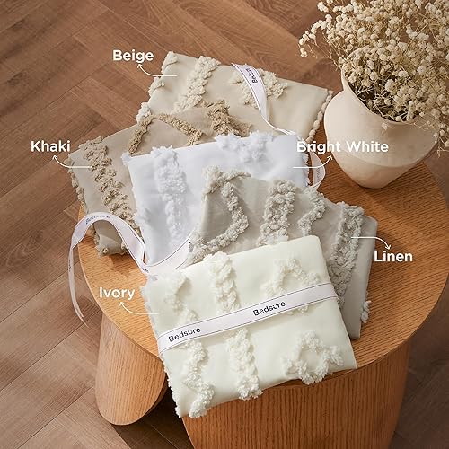 Miniatura 3 de Bedsure Tufted Boho Comforter Set California King Size - Beige Boho Bed Set, GentleSoft™ 3 Pieces Farmhouse Shabby Chic Embroidery Bedding, Gifts 01