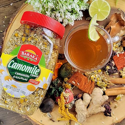 Miniatura 3 de Baraka Té de hierbas de manzanilla  Bolsas de té de manzanilla jordana de primera calidad sin cafeína rellenas con capullos florales de manzanilla