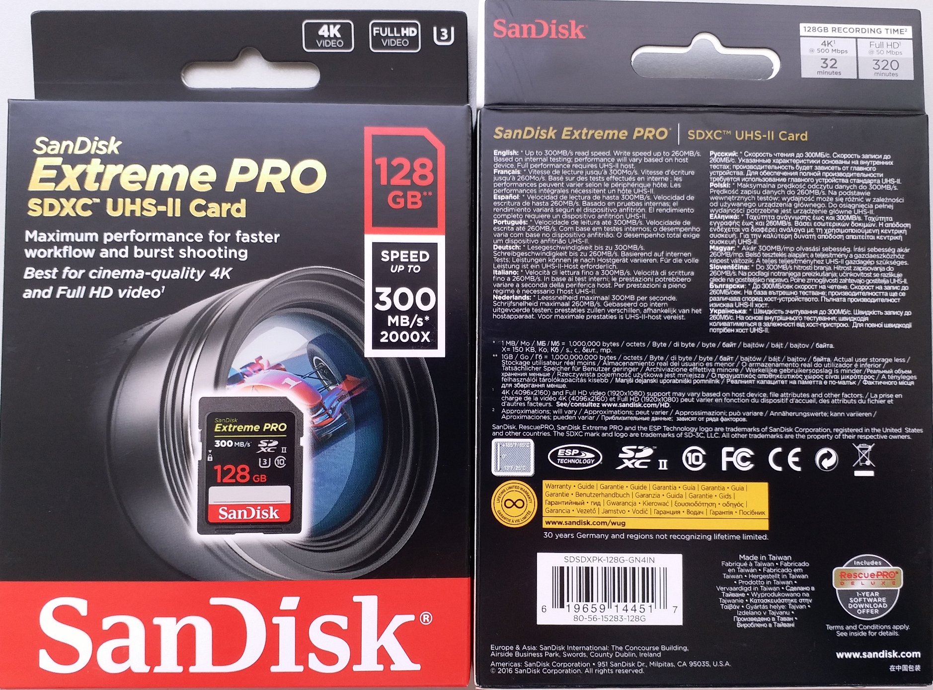 Amazon | Sandisk SDXC Extreme PRO UHS-II 128GB R 300MB/s W 260MB/s