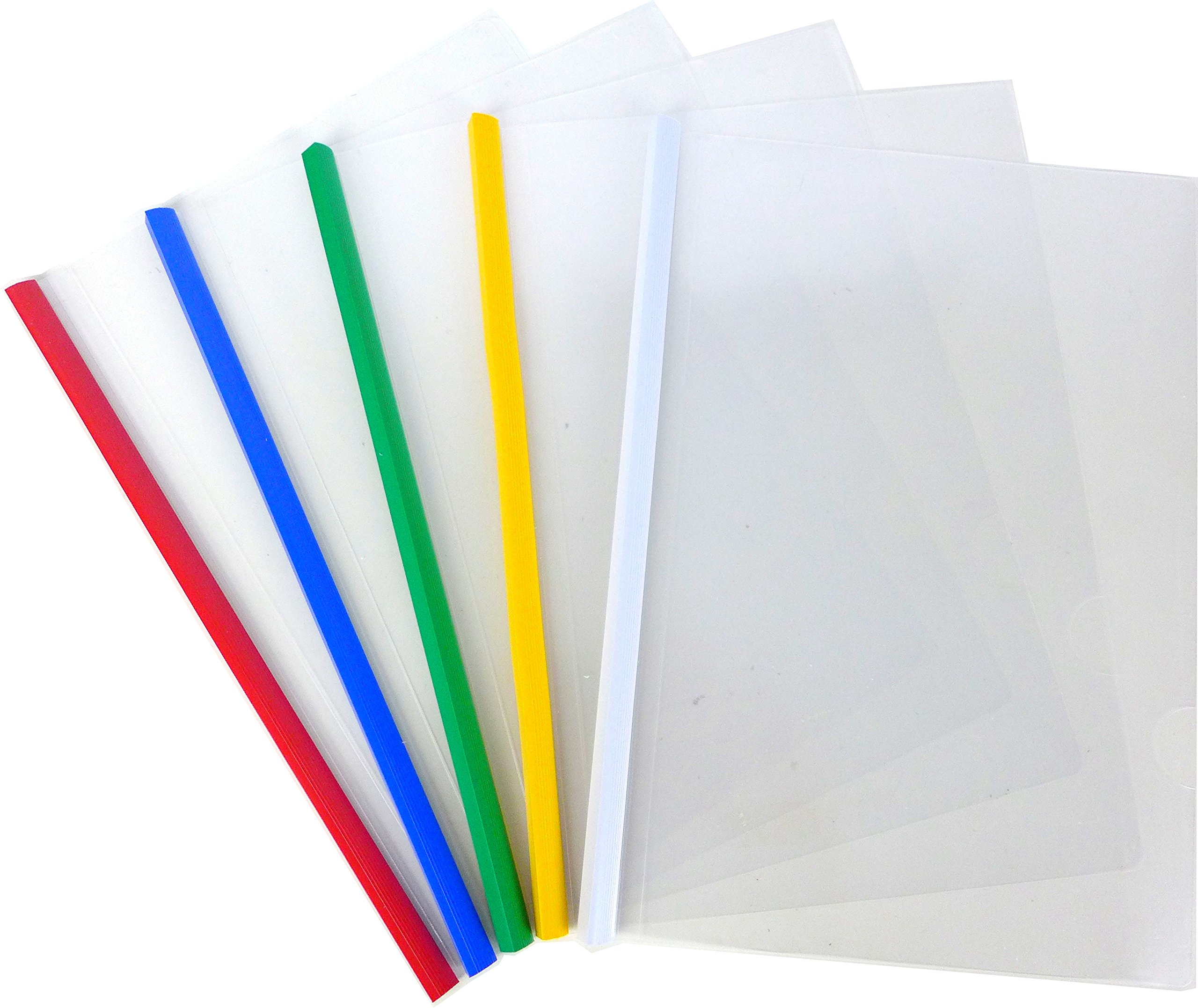 Cypress Lane Slide-Grip Report/Presentation/Thesis/Document/Paper/Resume Covers, Real Estate Brochure, File Organizer with Sliding Bar. Letter Size. Clear Front &amp; Back (50 pcs 5 Colors)