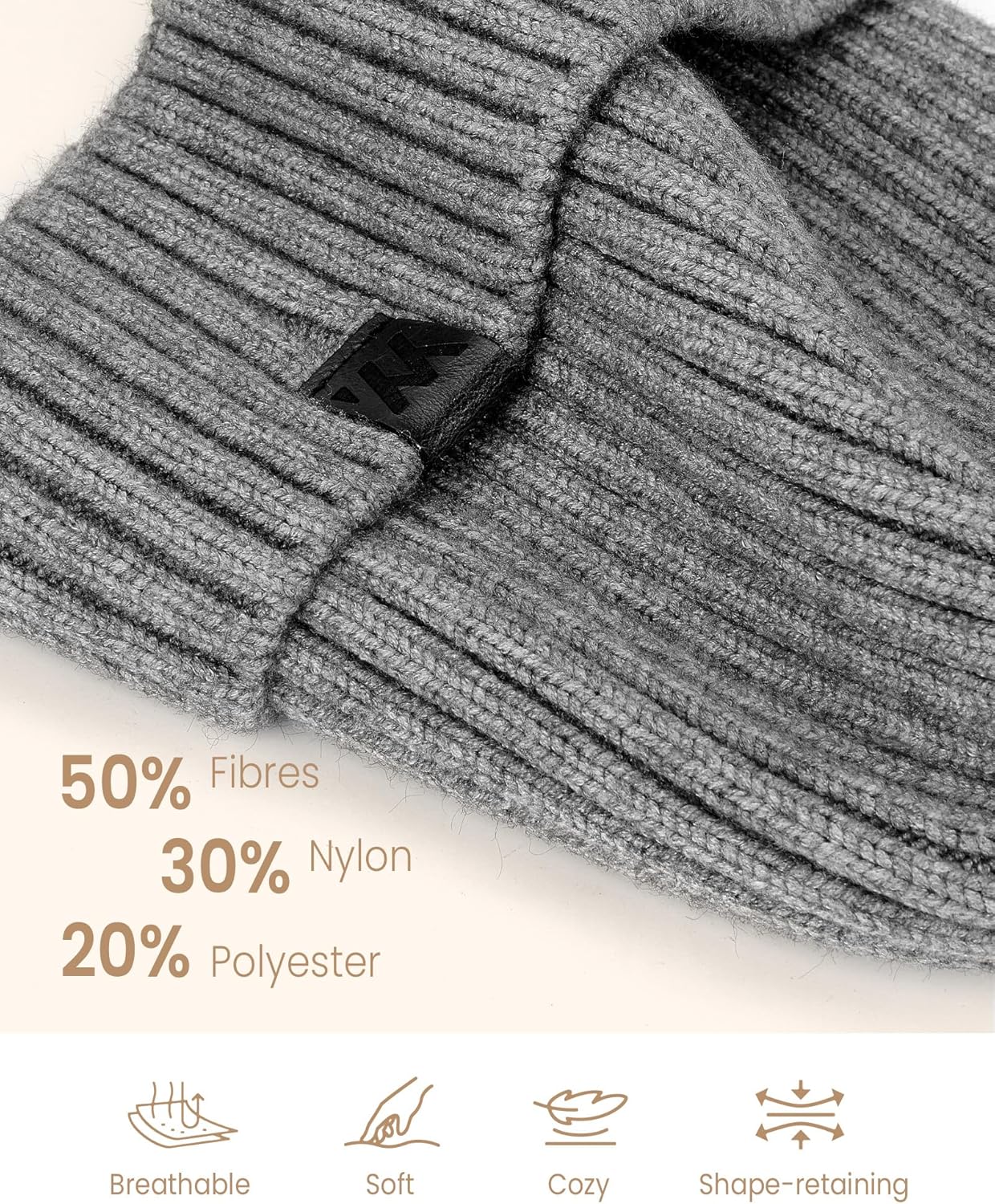 Winter Beanie Hat for Men & Women, Fleece Lined Thermal Knit Hat Ski Beanie Skull Cap Cuffed Cap for Cold Weather - Image 3