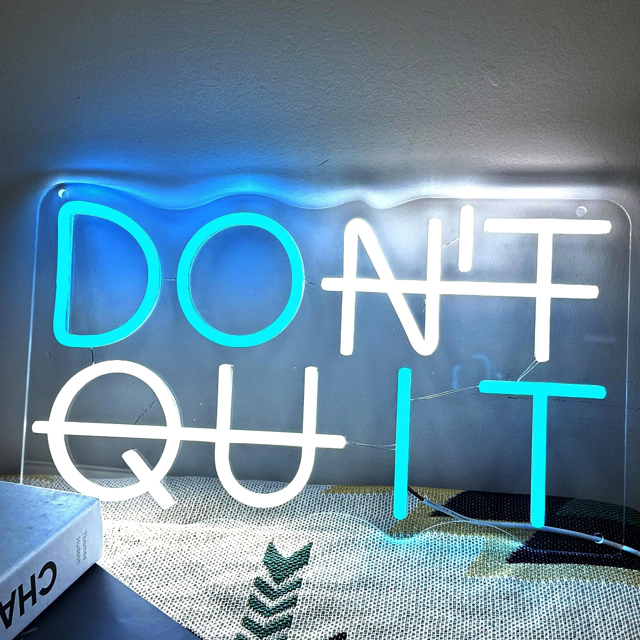 Don't Quit Neon Sign, Led Don't Quit Sign for Home Gym, USB Powered Light Up Sign for Office Room Home Gymroom Bedroom Man Cave Classroom Decor