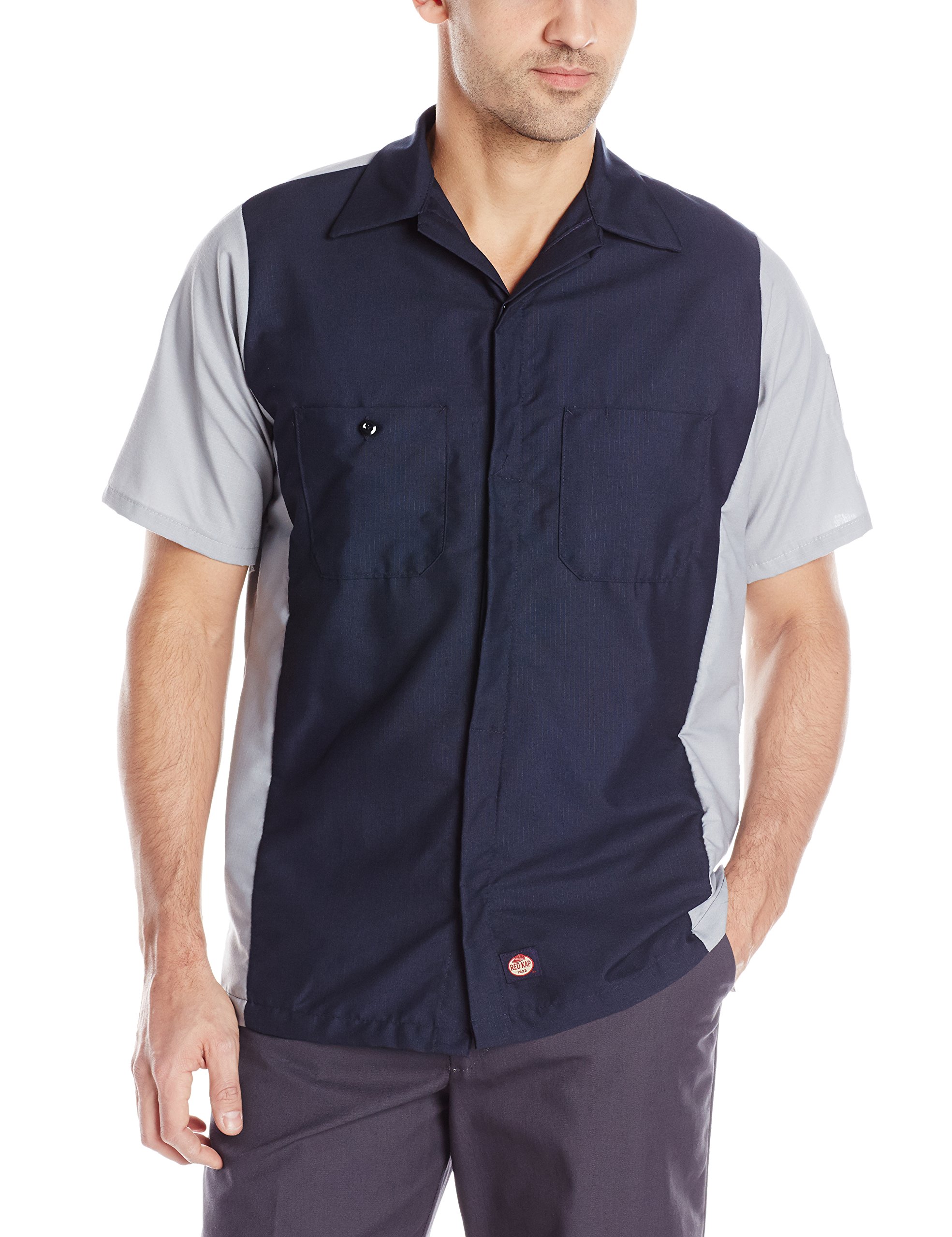 Red Kap Men's Ripstop Crew Shirt, Short Sleeve