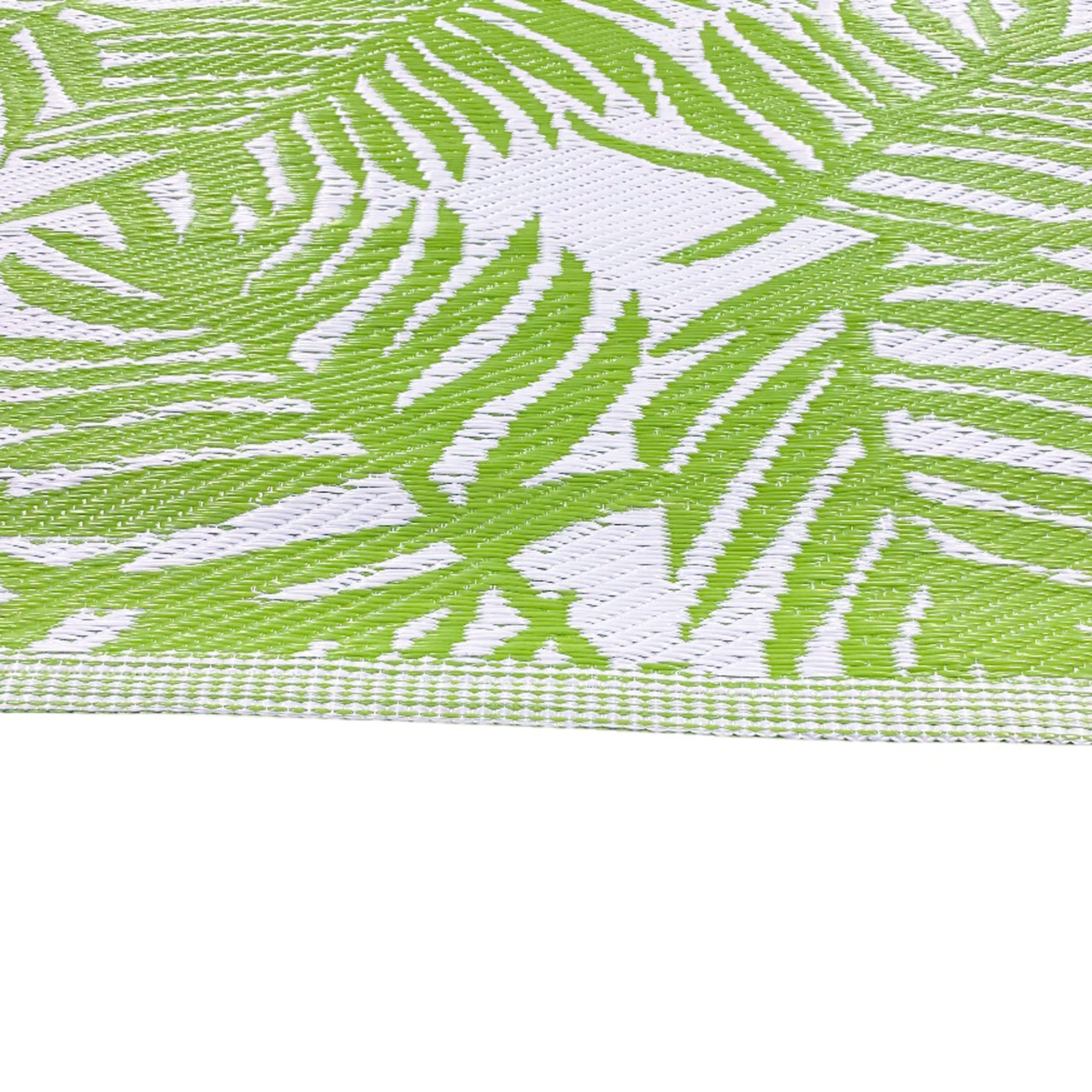 CARPETIA Outdoor Teppich Palmen-Design Grün Weiß UV-beständig 90x300 cm