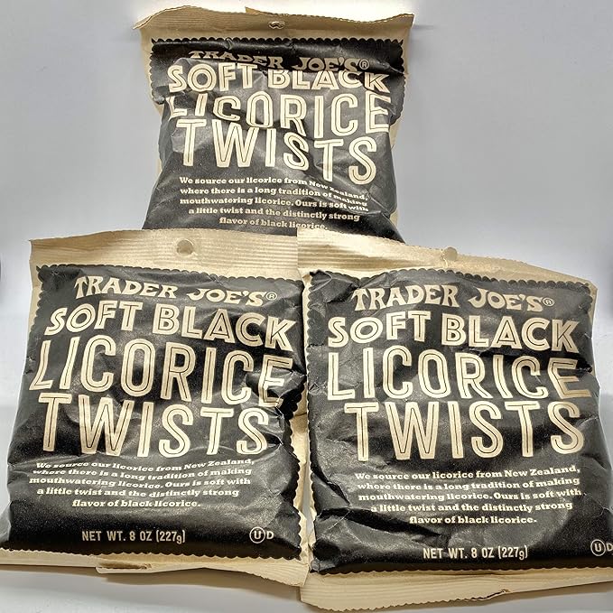 Trader Joe's Soft Black Licorice Twists 8 oz. (Pack of 3) Grocery & Gourmet Food