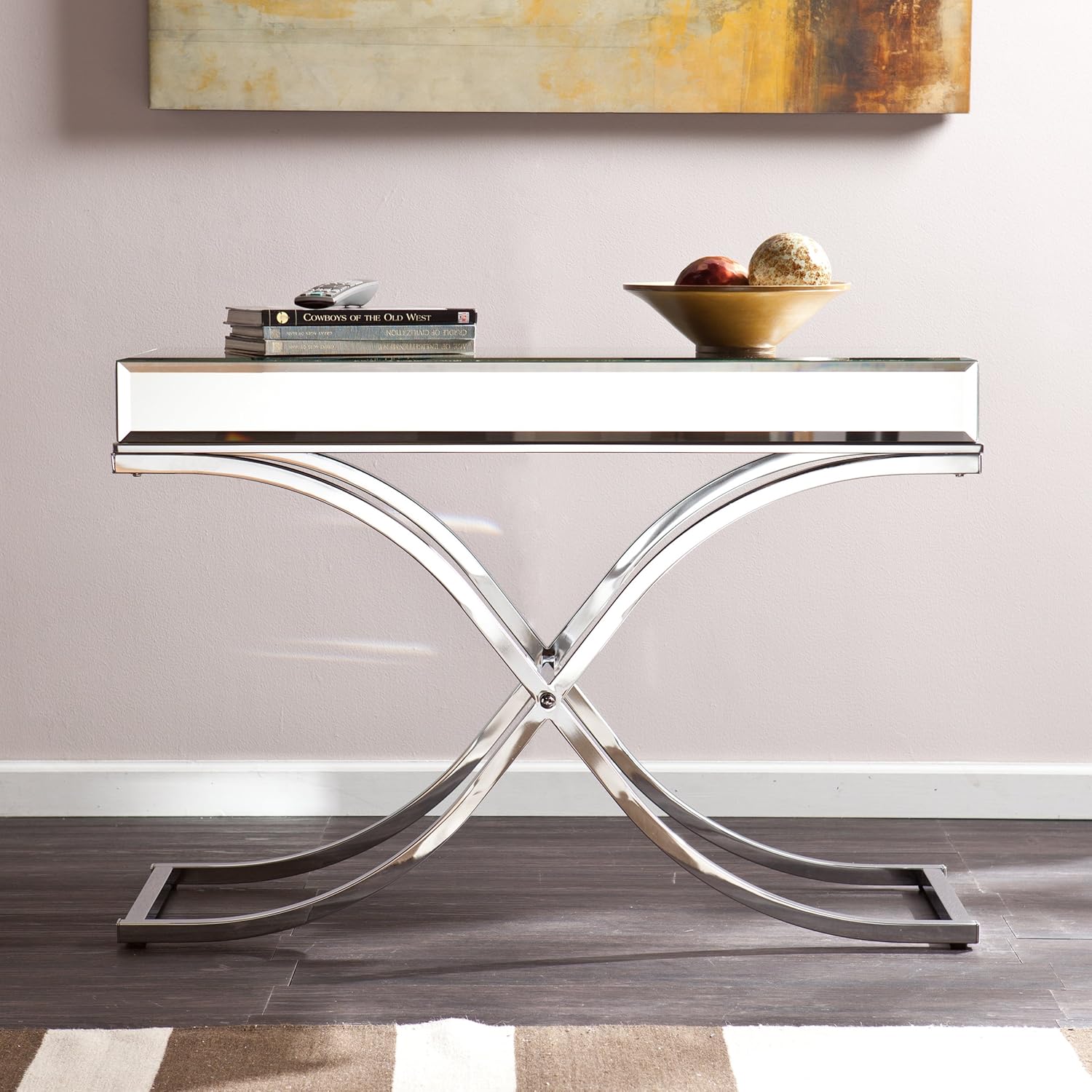 Furniture HotSpot Ava Mirrored Console Table - Chrome