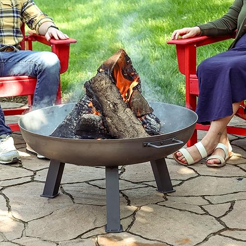 Miniatura 7 de Recipiente para fogatas de hierro fundido y estilo rústico de Sunnydaze, Country, 30 pulgadas, Acero