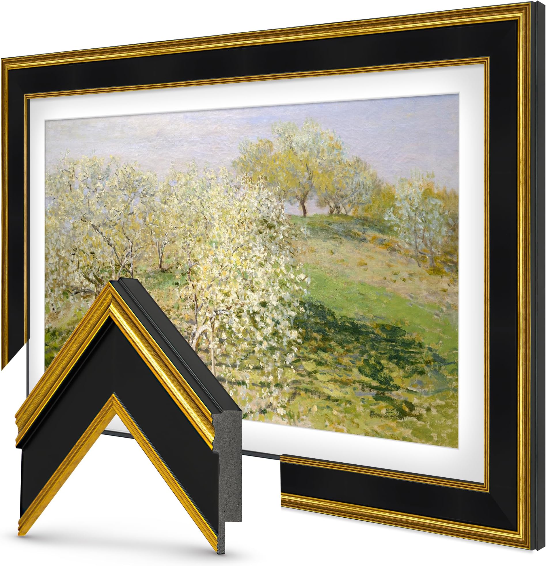 Antique Gold & Black 65" Premiere Deco TV Frame - Compatible ONLY with Samsung The Frame TV and Pro TVs (Fits 2021-2026, LS03A, LS03B,LS03C,LS03D,LS03FA,LS03FW)