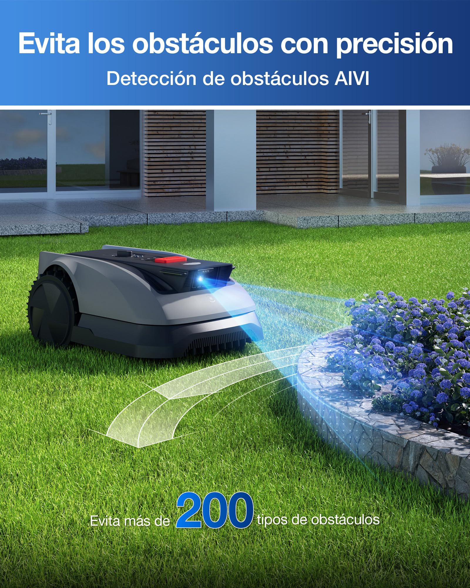 ECOVACS Goat O600 RTK Robot Cortacésped Sin Cables Perimetrales + 4 Kit de Cuchillas para Robot Cortacésped