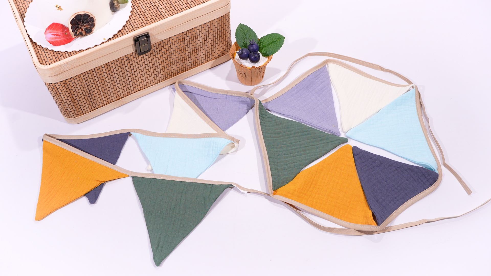 Bandierine Decorative Per Cameretta Dei Bambini - Ghirlanda Triangolare In Cotone, Colorata E Lavabile - Foto 4