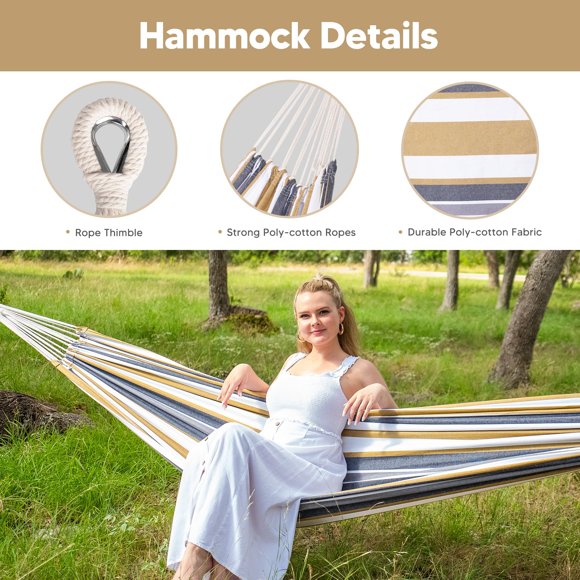 freistehende hängematte SUNCREAT für 2 Personen mit Ständer, robuste Hängematte mit Ständer, Kaffeestreifen Garten Origin:US Sonicake mini pedal review Handelsware