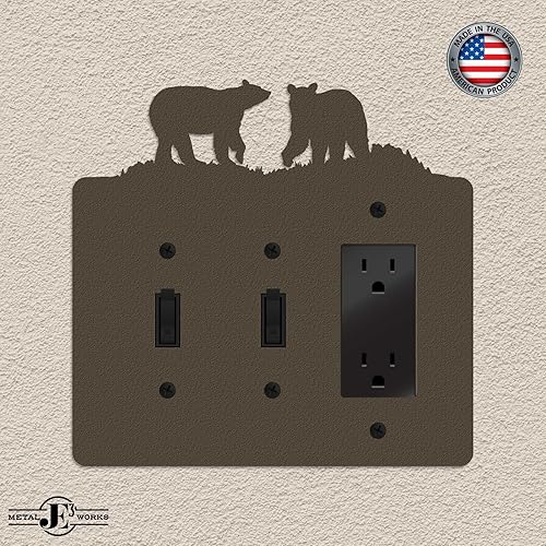 Miniatura 10 de Bear - Placa de pared dúplex individual (potencia única, negra) - Fabricado en Estados Unidos