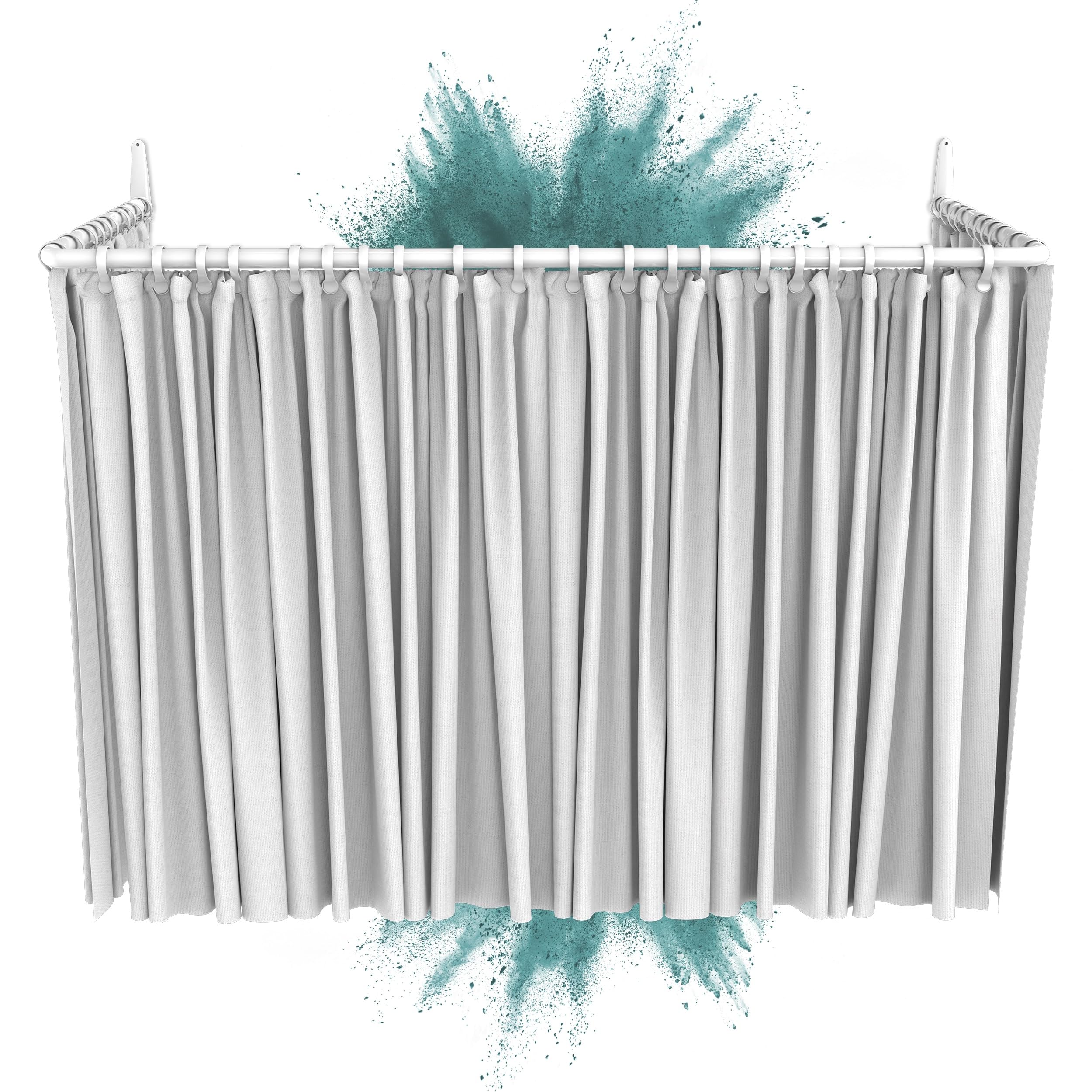 Erica Barre de Douche Réglable en L ou U – Blanc – 12 Combinaisons
