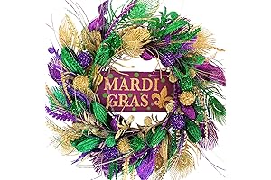 Mardi Gras Decorations Wreath with Carnival Party Decor