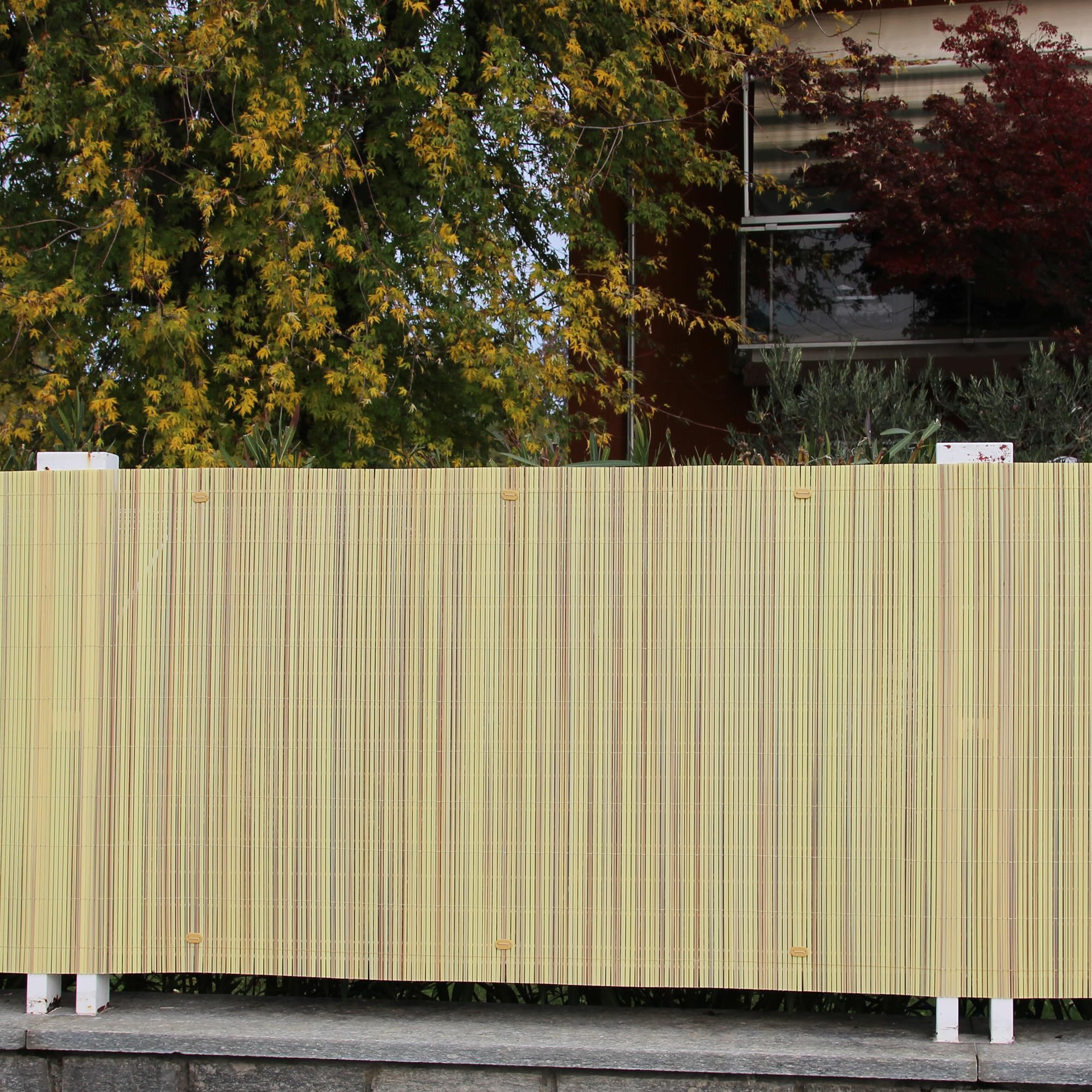 TENAX Colorado 1,00x5 m Natural, Cañizo Artificial en PVC con Cañas Enteras de 7 mm, Ocultación para Jardines, Piscinas y Zonas Privadas