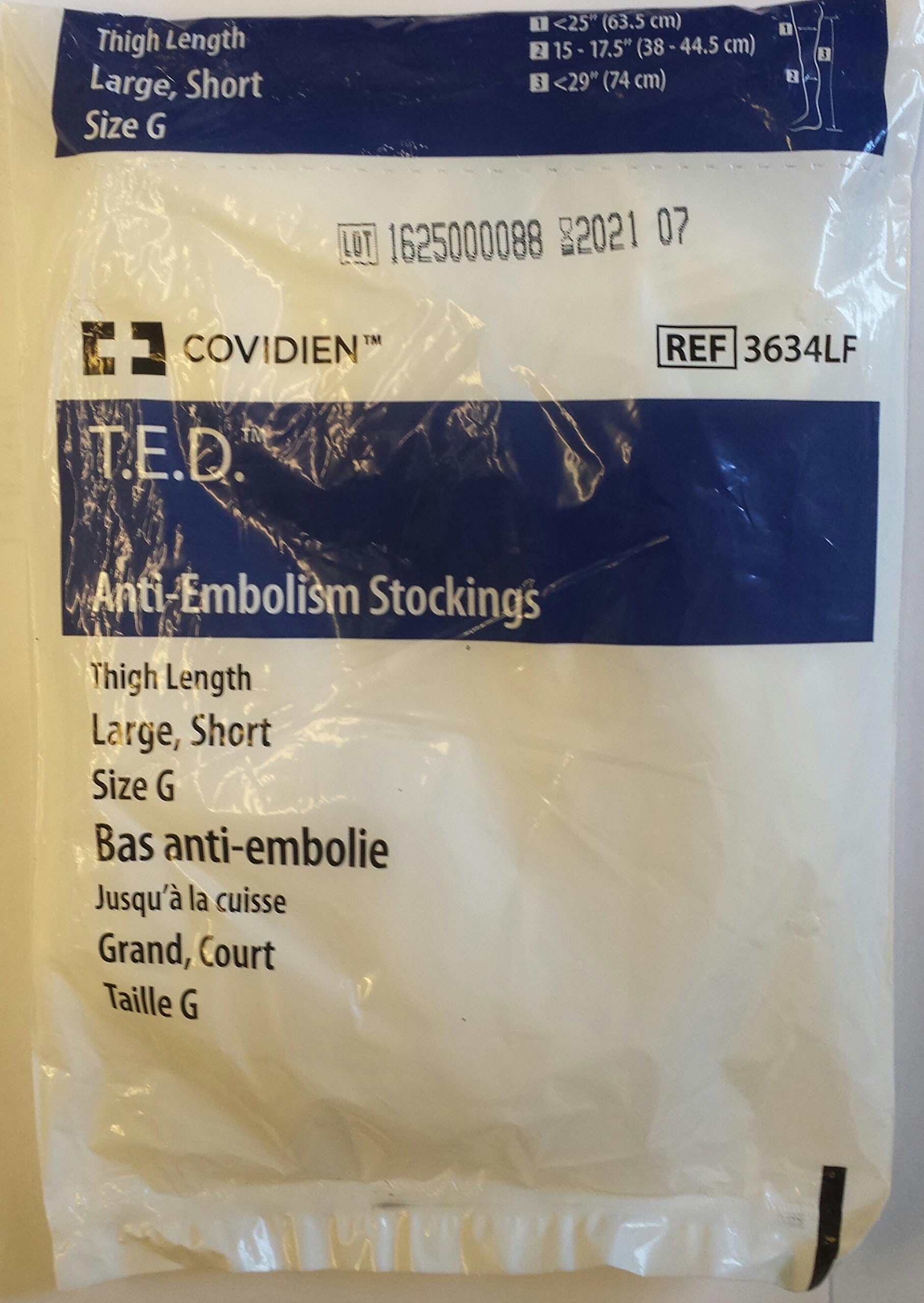 TED Thigh Length, Size G, Large Short, Open Toe, White, 1 Set T.E.D