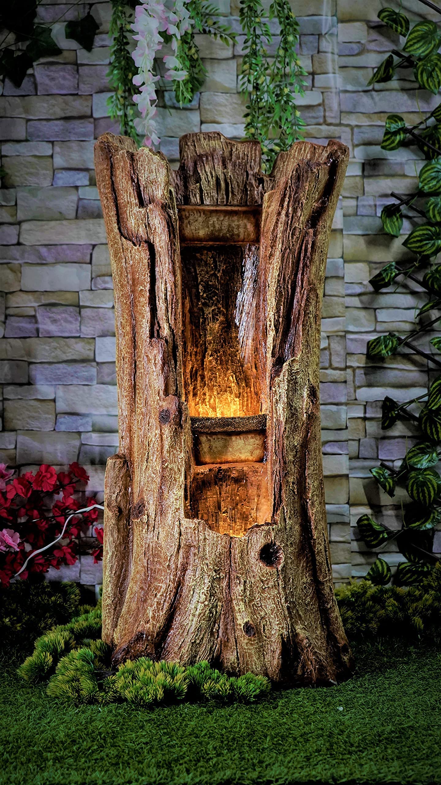 EXPLEASIA Nature Inspired Carved Tree Water Fountain for Home, Indoor Water Fountain for Home décor Big Size, Water Fountain for Home, Water Fountain for Garden, Water Fountain for Living Room-image-17