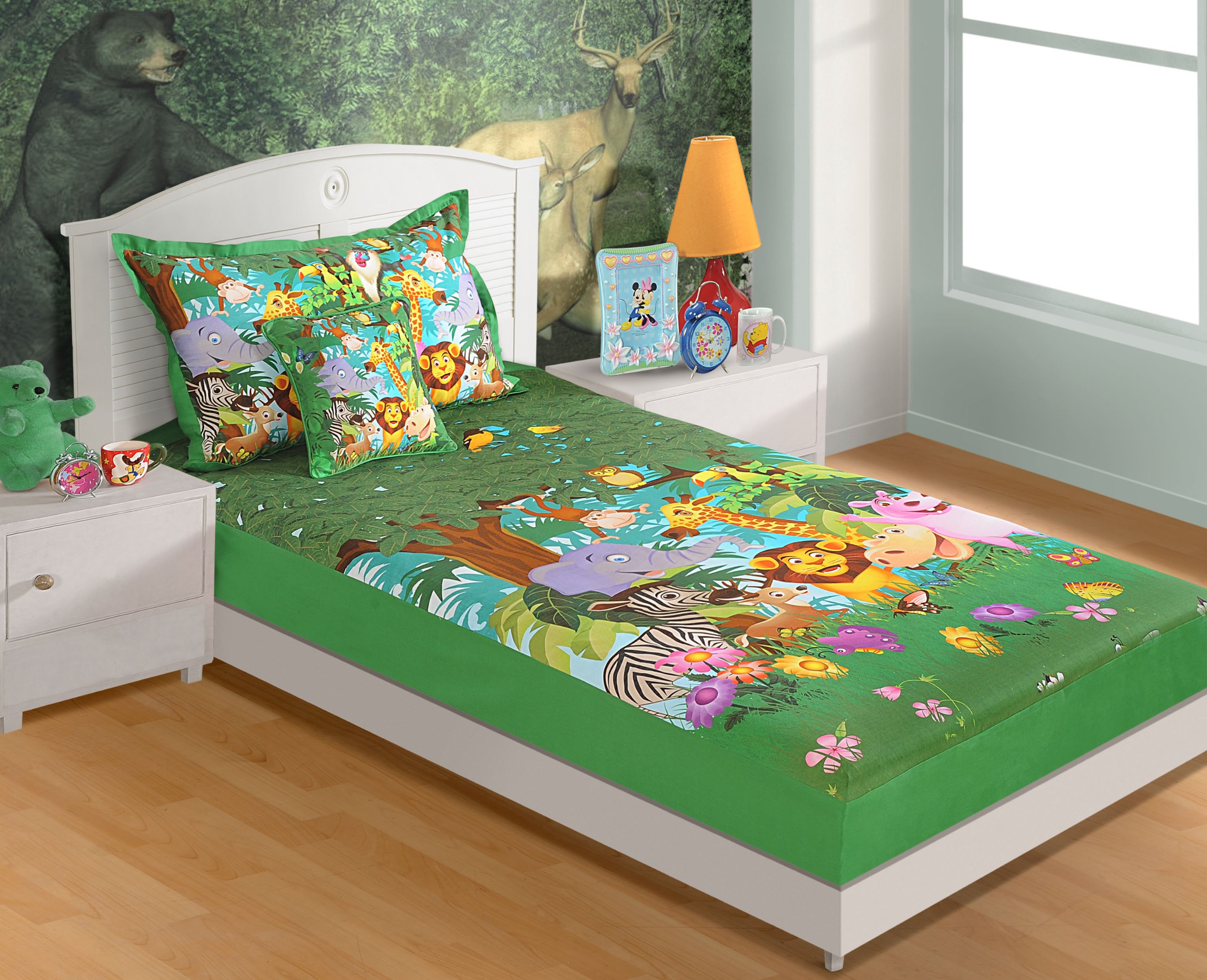 Swayam Kids N More Digital Print Mercerised Cotton Single Baby Bedsheet with 1 Pillow Cover - Multicolor (SKB02-134)-image-21