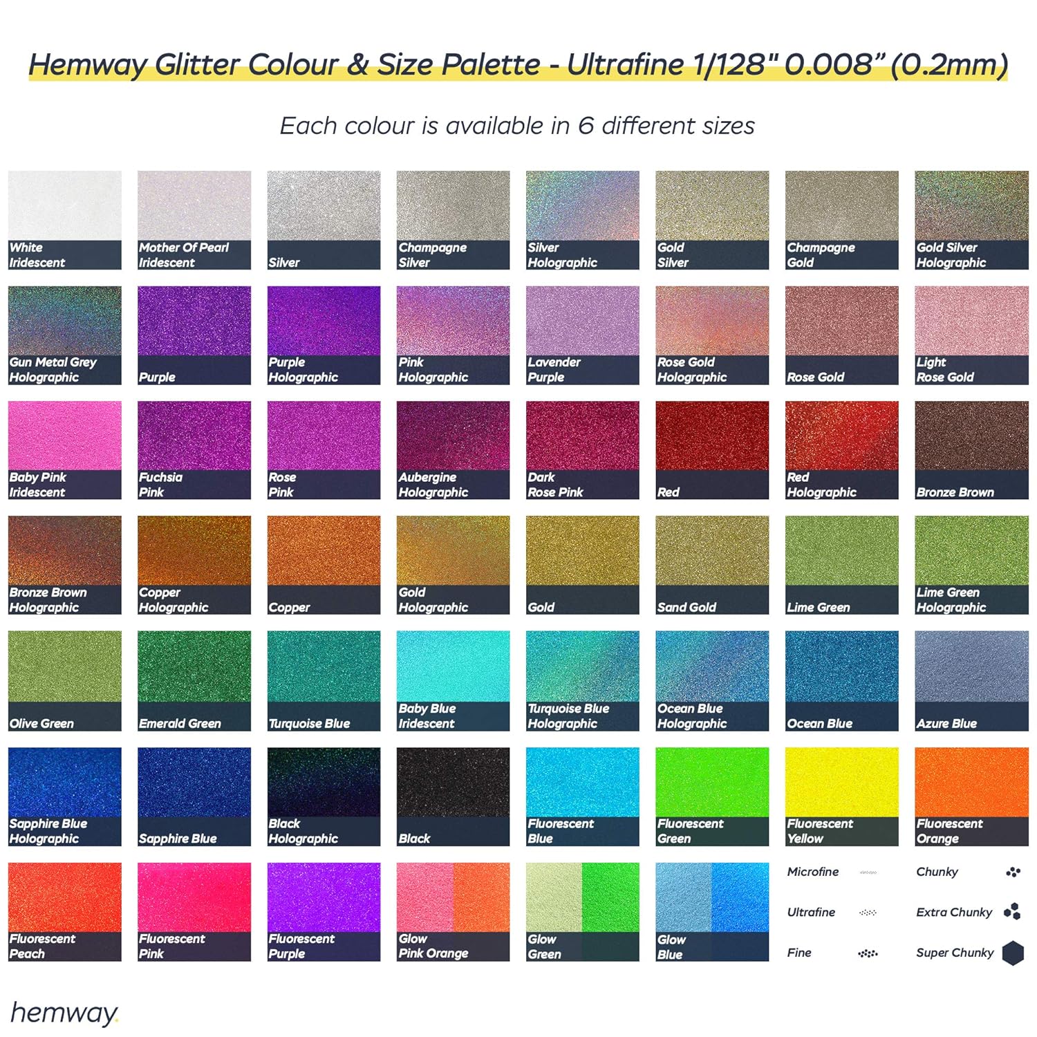 Hemway Craft Glitter 100g / 3.5oz Glitter Flakes for Arts Crafts Tumblers Resin Epoxy Scrapbook Glass Schools Paper Halloween Decorations - Ultrafine (1/128" 0.008" 0.2mm) - Silver