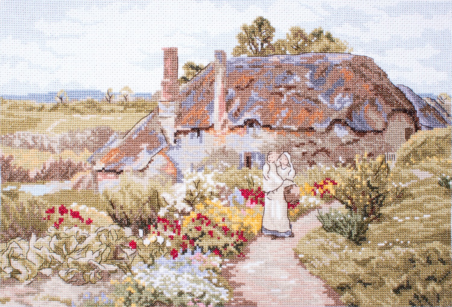 Creative World Of Crafts Multicolor Rural England Counted Cross Stitch Kit - Meadow View