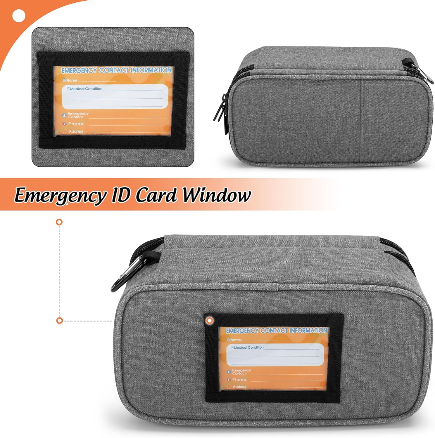 CURMIO Epipen Carrying Case for Adult and Kid, Double Layer Insulated Medicine Supplies Bag for Large Spacers, Asthma Inhaler, Auvi-Q, Syringes, Nasal Spray : Health & Household