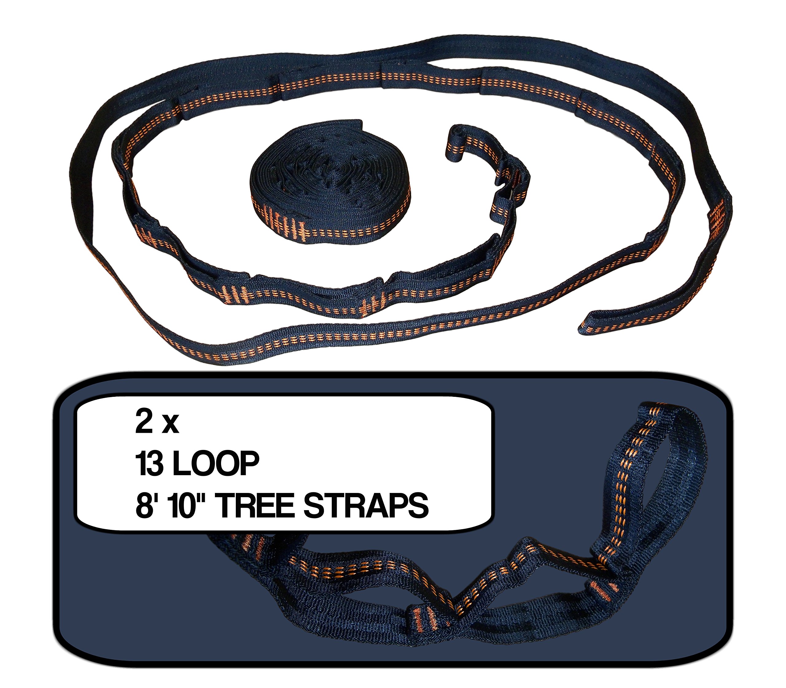 GoPoint Double Parachute Hammock with Tree Straps - Quick and Easy to Hang Portable Lightweight Nylon Camping Hammock (Blue and Grey)