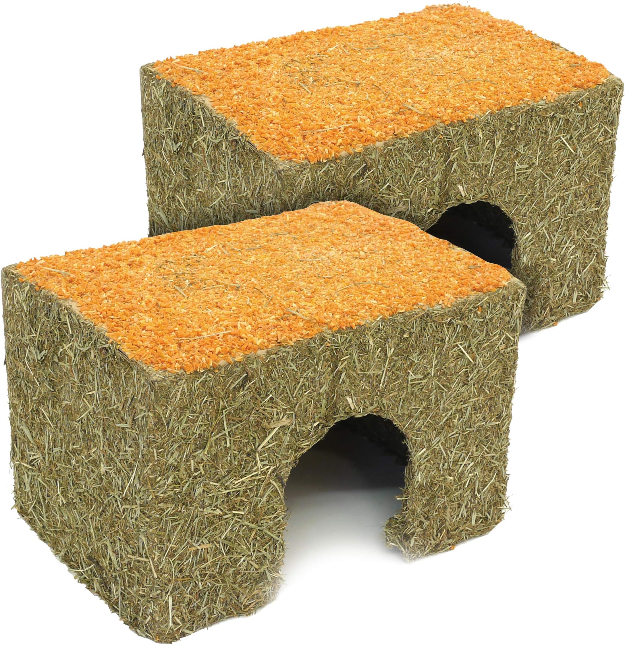 Rosewood Naturals Medium Carrot Cottage for Small Animals - Edible Toy, Hay House, Den and Hideout for Guinea Pigs, Chinchillas, Rats and Degus (Pack of 2)