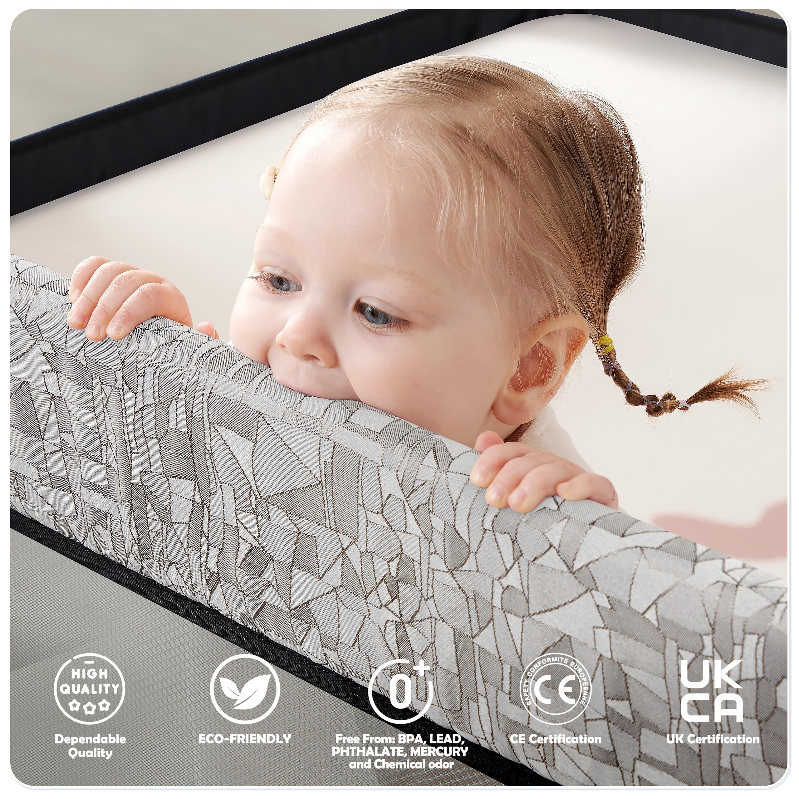 Sweeby Box pieghevole per bambini, nero, 180 x 150 cm