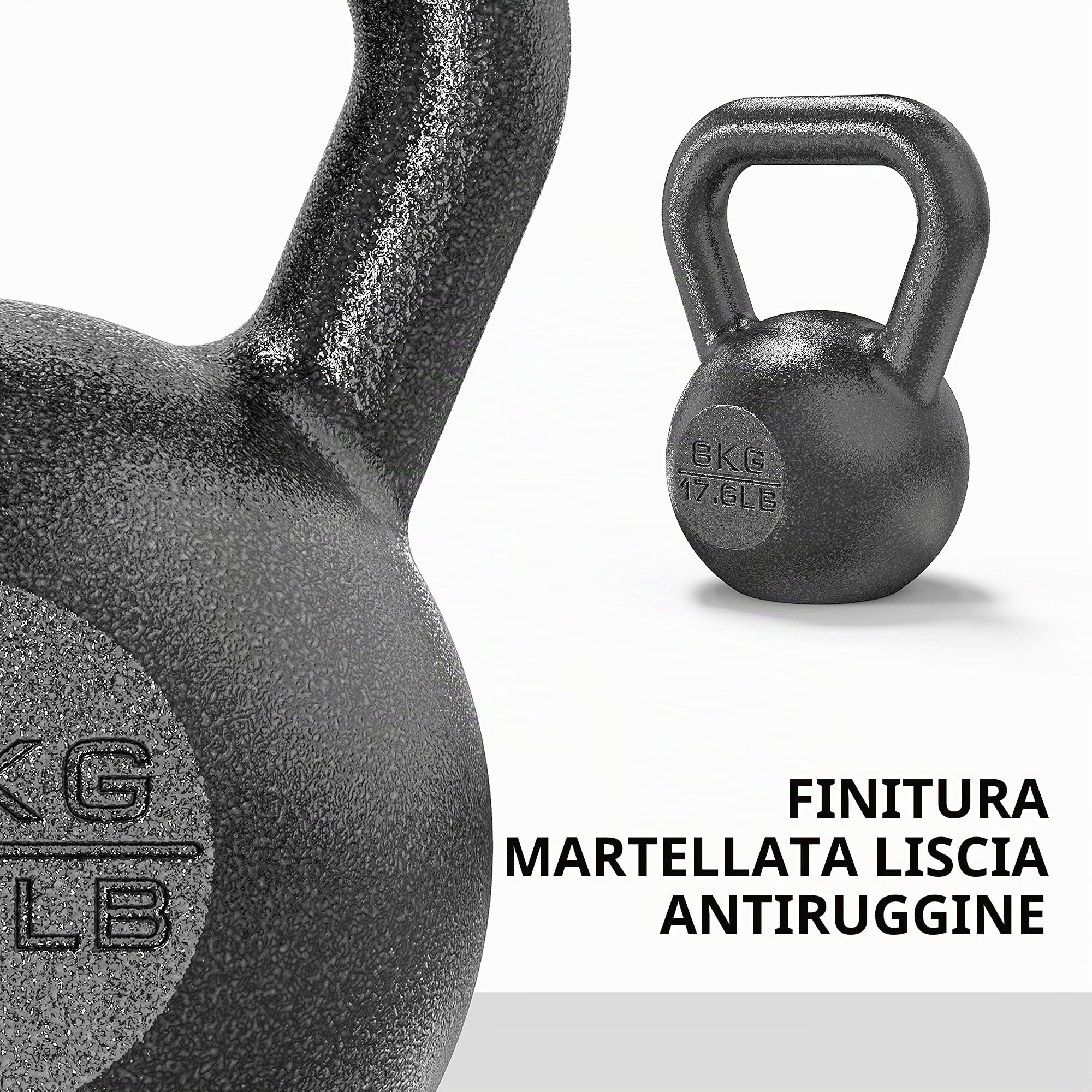 PROIRON Kettlebell ghisa Peso 8kg per Palestra Domestica Esercizi Fitness addestramento, potenziamento Muscolare (8kg)