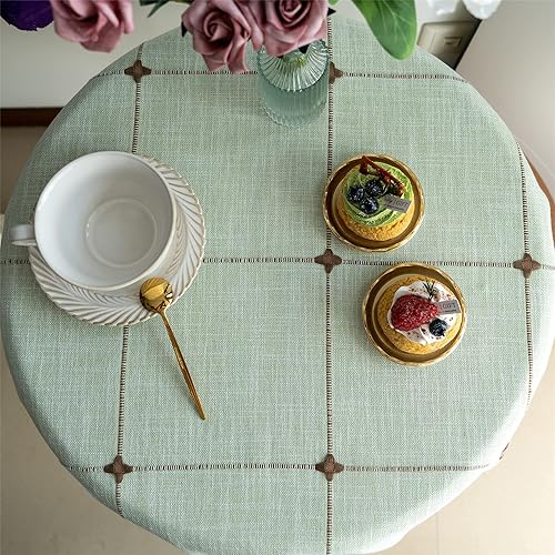 Miniatura 3 de Gernaice Mantel rústico bordado con entramado cuadrado con borlas a prueba de polvo para cocina, comedor, picnic, fiesta, Navidad y vacaciones