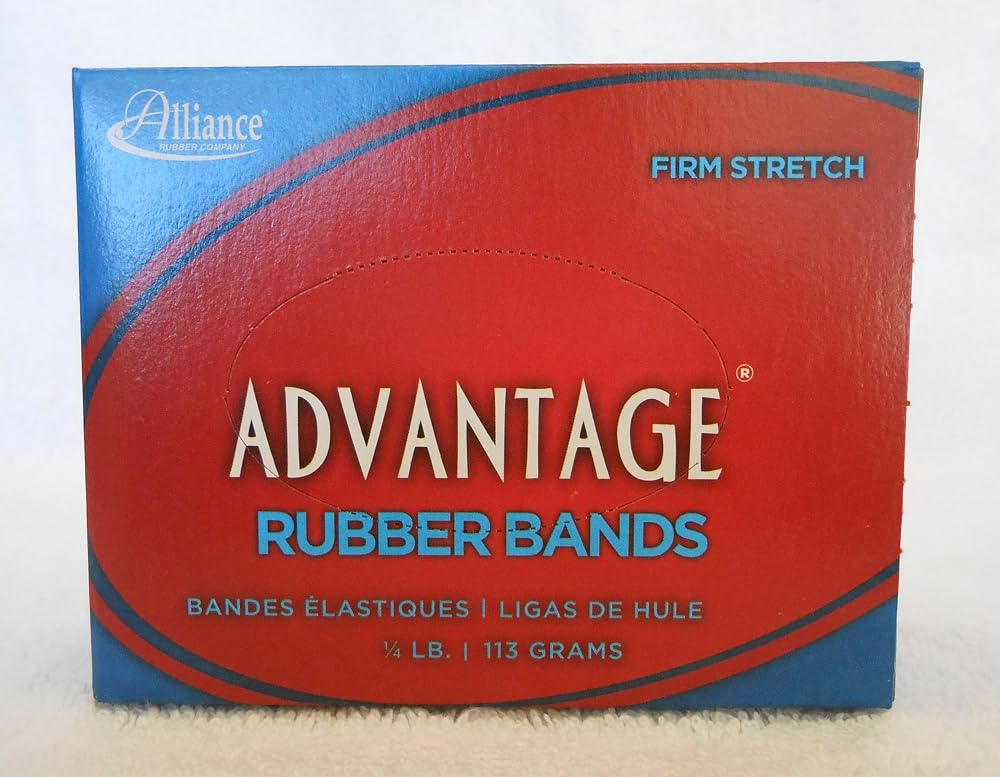 Alliance Rubber 26319 Advantage Rubber Bands Size #31, 1/4 lb Box Contains Approx. 212 Bands (2 1/2" x 1/8", Natural Crepe)