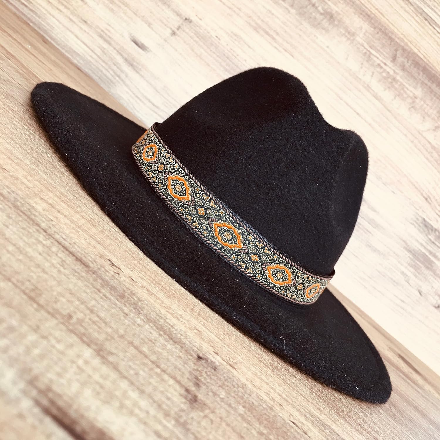 Cowboy hat Accessories, Adjustable Fedora Hat Band, Hatband Colors Orange, Brown, Black, Cream, Unisex Western Hat Belt