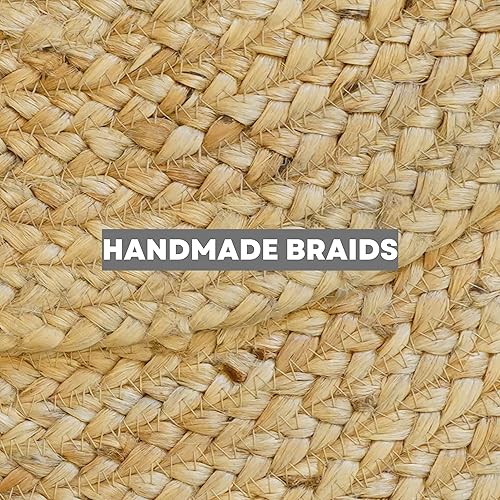 Miniatura 3 de Homespice George - Alfombras ovaladas de yute hechas a mano de 6 x 9 pies, utiliza estas alfombras trenzadas en cualquier lugar que quieras un