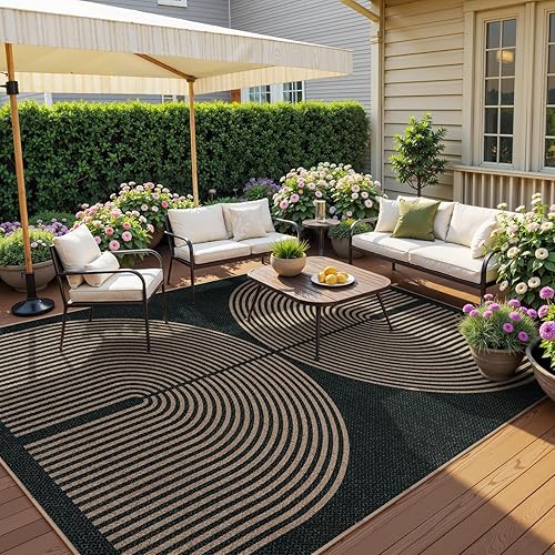 Vista 190 de Lahome Alfombra moderna de yute, de 2 x 8 pies, lavable, para entrada, granja, cocina, antideslizante, para interiores y exteriores, alfombra