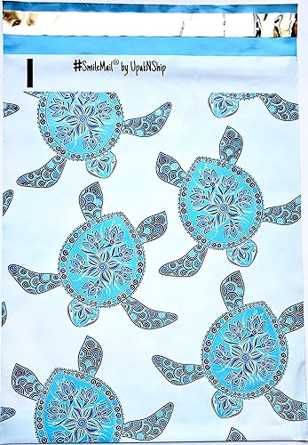 Sobres de polietileno con estampado de tortuga marina azul, 10 x 13 pulgadas, sobres de envío autosellados, bolsas personalizadas para boutique (120