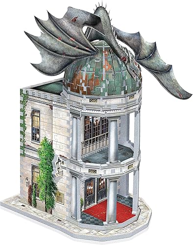 Vista 8 de Wrebbit3D Harry Potter - Rompecabezas 3D modelo de Gringotts Bank Colección Diagon Alley 300 piezas de rompecabezas Construye y viaja por